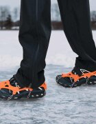 vidaXL Ледени точки за обувки с 10 шипа Оранжево S