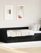 vidaXL Легло-диван Черния дъб 90 x 200 cm Инженерна дървесина