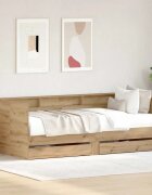 vidaXL Легло-диван с чекмедже Дъб 100 x 200 cm Инженерна дървесина