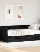 vidaXL Легло-диван с рафт Черния дъб 90 x 190 cm Инженерна дървесина