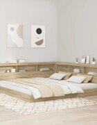 vidaXL Легло с библиотека дъб сонома 180 x 200 cm Инженерна дървесина