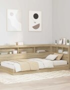vidaXL Легло с библиотека Сонома дъб 75 x 190 cm Инженерна дървесина