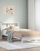 vidaXL Легло с етажерка за книги без матрак 100x200 см бор масив
