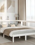 vidaXL Легло с етажерка за книги без матрак 120x200 см бор масив
