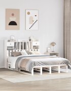 vidaXL Легло с етажерка за книги без матрак 140x200 см бор масив