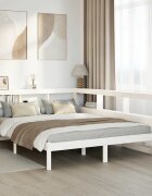 vidaXL Легло с етажерка за книги без матрак 140x200 см бор масив