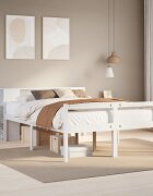vidaXL Легло с етажерка за книги без матрак 140x200 см бор масив