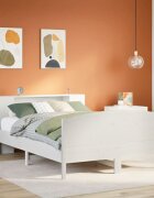 vidaXL Легло с етажерка за книги без матрак 150x200 см бор масив
