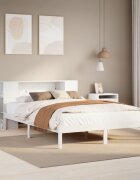 vidaXL Легло с етажерка за книги без матрак 150x200 см бор масив