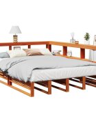 vidaXL Легло с етажерка за книги без матрак 150x200 см бор масив