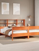 vidaXL Легло с етажерка за книги без матрак 180x200 см бор масив