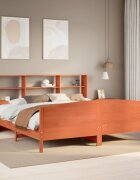 vidaXL Легло с етажерка за книги без матрак 180x200 см бор масив