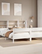 vidaXL Легло с етажерка за книги без матрак 180x200 см бор масив