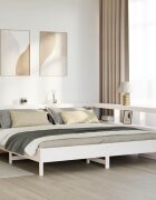vidaXL Легло с етажерка за книги без матрак 180x200 см бор масив