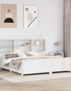 vidaXL Легло с етажерка за книги без матрак 180x200 см дърво масив