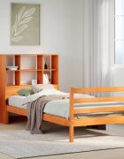vidaXL Легло с етажерка за книги без матрак 75x190 см дърво масив