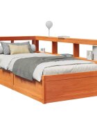 vidaXL Легло с етажерка за книги без матрак 90x190 см бор масив