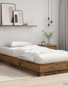 vidaXL Легло с LED Старо дърво 80 x 200 cm Инженерна дървесина