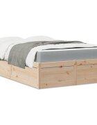 vidaXL Легло с матрак 140x190 см борово дърво масив