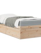 vidaXL Легло с матрак 90x190 см бор масив