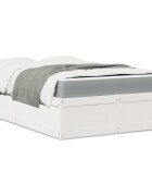 vidaXL Легло с матрак бял 140x190 см борово дърво масив