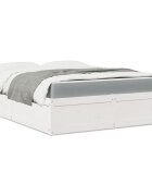 vidaXL Легло с матрак бял 140x200 см борово дърво масив