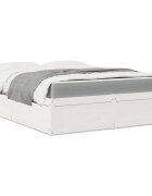vidaXL Легло с матрак бял 160x200 см борово дърво масив