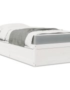 vidaXL Легло с матрак бяло 90x200 см бор масив