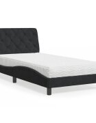 vidaXL Легло с матрак черно 100x200 см кадифе