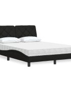 vidaXL Легло с матрак черно 120x200 см плат