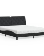 vidaXL Легло с матрак черно 160x200 см кадифе