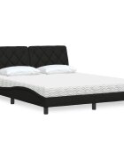 vidaXL Легло с матрак черно 160x200 см плат