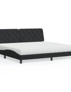 vidaXL Легло с матрак черно 200x200 см кадифе