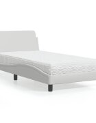 vidaXL Легло с матрак Dover бяло 100x200 см изкуствена кожа
