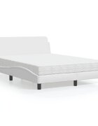 vidaXL Легло с матрак Dover бяло 120x200 см изкуствена кожа