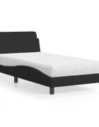 vidaXL Легло с матрак Dover черно 100x200 см кадифе