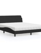 vidaXL Легло с матрак Dover черно 160x200 см кадифе