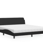 vidaXL Легло с матрак Dover черно 180x200 см изкуствена кожа
