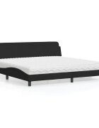 vidaXL Легло с матрак Dover черно 200x200 см кадифе