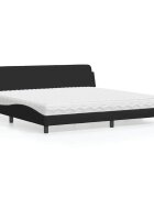 vidaXL Легло с матрак Dover черно 200x200 см плат