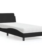 vidaXL Легло с матрак Dover черно 80x200 см плат