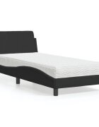vidaXL Легло с матрак Dover черно 90x200 см кадифе