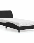 vidaXL Легло с матрак Dover черно 90x200 см плат