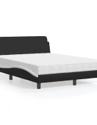 vidaXL Легло с матрак Dover черно и бяло 120x200 см изкуствена кожа