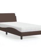 vidaXL Легло с матрак Dover кафяво 100x200 см изкуствена кожа