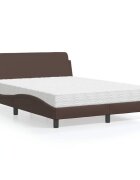 vidaXL Легло с матрак Dover кафяво 120x200 см изкуствена кожа