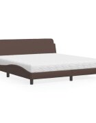 vidaXL Легло с матрак Dover кафяво 180x200 см изкуствена кожа