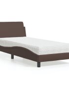 vidaXL Легло с матрак Dover кафяво 90x200 см изкуствена кожа