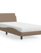 vidaXL Легло с матрак Dover капучино 100x200 см изкуствена кожа