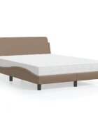 vidaXL Легло с матрак Dover капучино 120x200 см изкуствена кожа